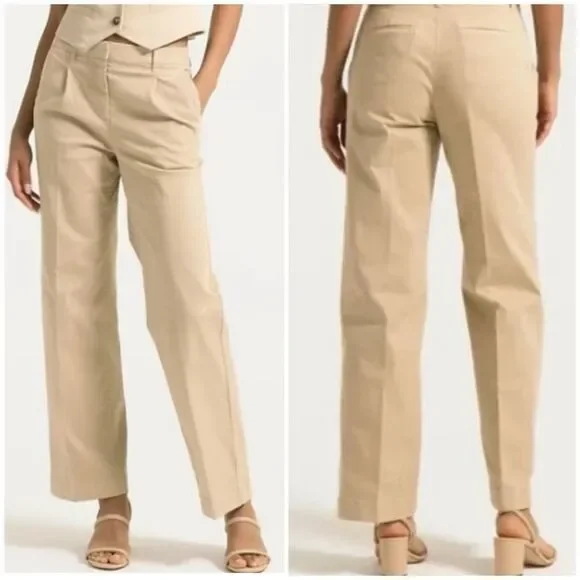 J. Crew Pleated capeside chino pants BP502 trousers in Light Khaki Size 14 - Picture 2 of 10